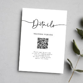 Minimal QR Code Kalligrafie Hochzeitdetails Begleitkarte