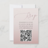 Minimal QR Code Rose Gold UAWG Wedding RSVP Karte (Vorderseite)