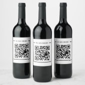 Minimal QR Code Scan Me Business Promo label Weinetikett (Flaschen)