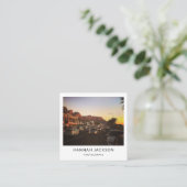 Minimal QR Code Vintage Photographer Quadratische Visitenkarte (Stehend Vorderseite)