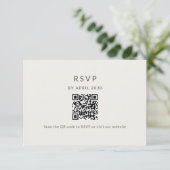 Minimal QR RSVP Wedding Card (Stehend Vorderseite)