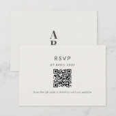 Minimal QR RSVP Wedding Card (Vorne/Hinten)
