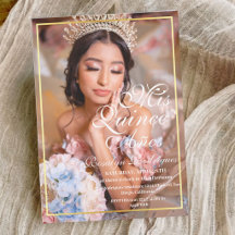 Minimal Quinceanera Elegantes Foto Einladung
