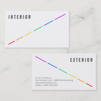 Minimal Rainbow Business Card with Pride Colors Visitenkarte