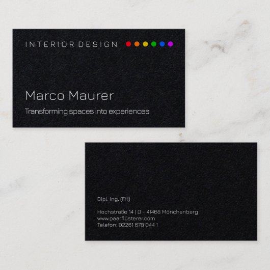 Minimal Rainbow Business Card with Pride Colors Visitenkarte (Vorne/Hinten)