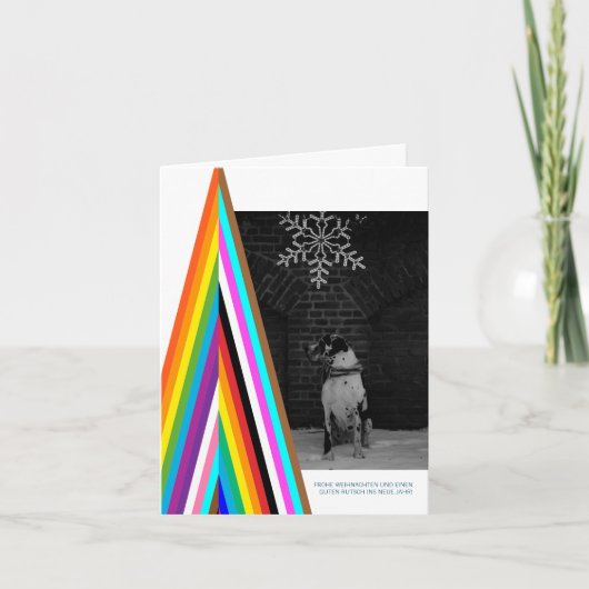 Minimal Rainbow Weihnachtskarte Feiertagskarte (Vorderseite)