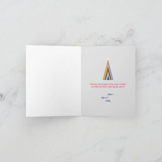 Minimal Rainbow Weihnachtskarte Feiertagskarte (Innenseite)