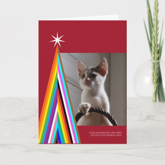 Minimal Rainbow Weihnachtskarte Feiertagskarte (Vorderseite)