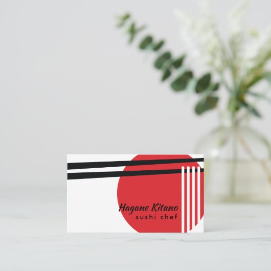 Minimal Ramen japanisches Restaurant Sushi Koch Visitenkarte (Stehend Vorderseite)