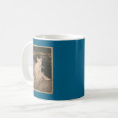 Minimal rauchende Sphynx-Katze Meme Lustig Kaffeetasse (Vorderseite Links)