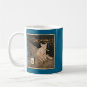 Minimal rauchende Sphynx-Katze Meme Lustig Kaffeetasse (Links)