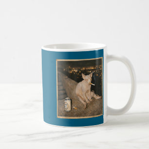 Minimal rauchende Sphynx-Katze Meme Lustig Kaffeetasse