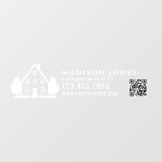 Minimal Real Estate Agent Rustic House Car QR Code Fensteraufkleber