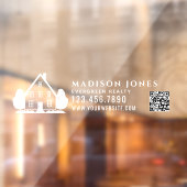 Minimal Real Estate Agent Rustic House Car QR Code Fensteraufkleber (Blatt 2)