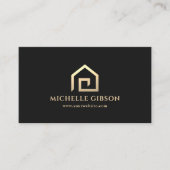 Minimal Realtor Black House Logo Makler Visitenkarte (Vorderseite)