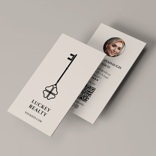 Minimal Realtor Key Hypothekenmakler Foto Sand Visitenkarte