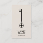Minimal Realtor Key Hypothekenmakler Foto Sand Visitenkarte (Vorderseite)