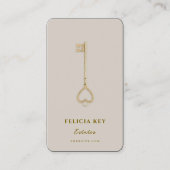 Minimal Realtor Key Initials Sand Mortgage Visitenkarte (Vorderseite)