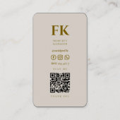 Minimal Realtor Key Initials Sand Mortgage Visitenkarte (Rückseite)