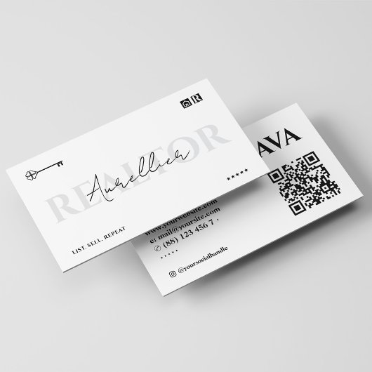 Minimal Realtor Realty Hypothekenmakler Schlüssels Visitenkarte