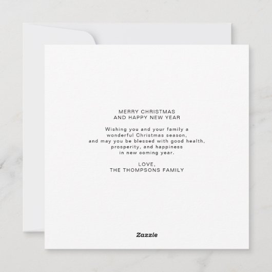 Minimal Red Bold Square Border 1 Foto Weihnachten (Rückseite)