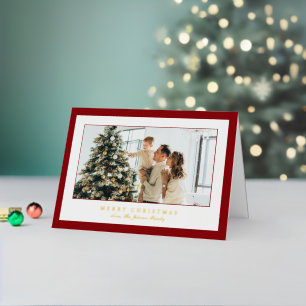 Minimal Red Border Foto Elegante Weihnachten
