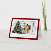 Minimal Red Border Foto Elegante Weihnachten (Vorderseite)