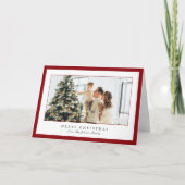 Minimal Red Border Foto Elegante Weihnachten (Vorderseite)