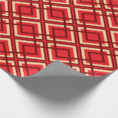 Minimal Red Brown Checkered Wrapping Paper Geschenkpapier (Ecke)