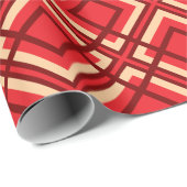 Minimal Red Brown Checkered Wrapping Paper Geschenkpapier (Rolleneckpunkt)