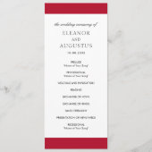 Minimal Red Classic Einfache Hochzeit Programm (Vorderseite)
