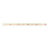 Minimal Red Congratulations on Off White Backgroun Satinband (Vorderseite)