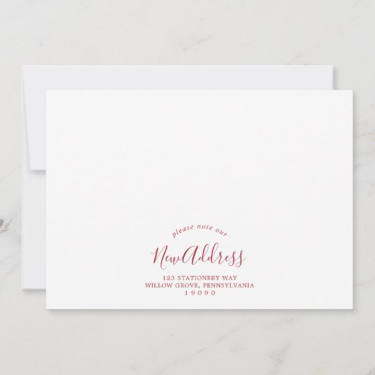 Minimal Red Decke New Halls Moving Ankündigung (Rückseite)