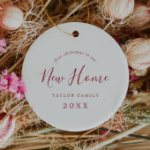 Minimal Red First Christmas in unserem neuen Zuhau Keramik Ornament