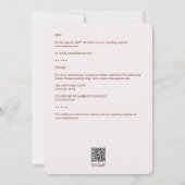 Minimal Red Foliage Kontur All-in-One Hochzeit Einladung (Rückseite)