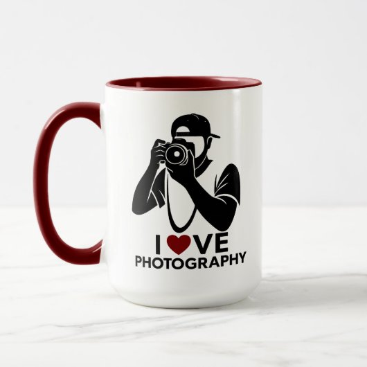 Minimal Red Heart Love Design Combo Coffee Mug Tasse (Links)