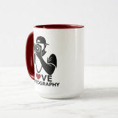 Minimal Red Heart Love Design Combo Coffee Mug Tasse (Vorderseite Links)