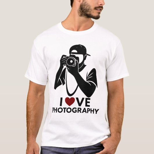 Minimal Red Heart Love Design photo Men’s T-Shirt (Vorderseite)