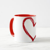 Minimal Red Heart Mug | Simple Love Coffee Cup Tasse (Vorderseite Links)