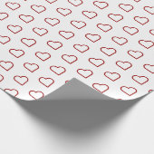 Minimal Red Hearts Muster Valentine Geschenkpapier (Ecke)