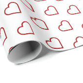 Minimal Red Hearts Muster Valentine Geschenkpapier (Rolleneckpunkt)