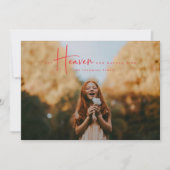 Minimal Red Religiday Foto Card Feiertagskarte (Vorderseite)