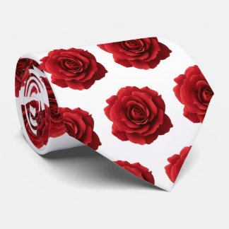 Minimal Red Rose Pattern with Water Droplets Krawatte