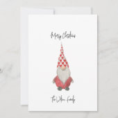 Minimal Red Skandinavien Gnome Frohe Weihnachten (Vorderseite)