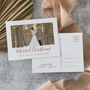 Minimal Red Verheiratet Weihnachten Neuvermählt Vi