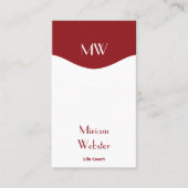Minimal Red White Initials Portrait Personal Visitenkarte (Vorderseite)