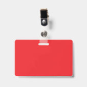 “Minimal Red Workspace Flat Lay” Ausweis (Vorderseite mit Clip)