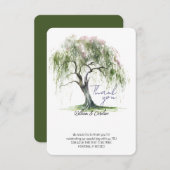 Minimal Regency Era Soft Willow Tree Dankeskarte (Vorne/Hinten)