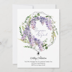 Minimal Regency Era Wisteria Wreath Wedding Einladung