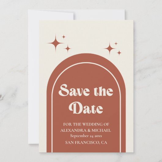 Minimal Retro Arch Save The Date (Vorderseite)
